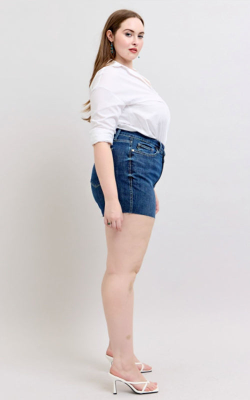 Judy Blue High Waist Criss Cross Waistband Denim Shorts 150349