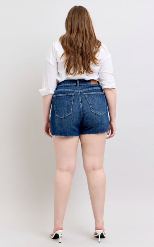 Judy Blue High Waist Criss Cross Waistband Denim Shorts 150349
