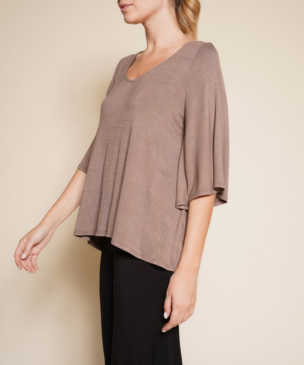 Studio Ko Super Soft Organic Bamboo Flare Sleeve Top