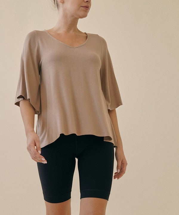 Studio Ko Super Soft Organic Bamboo Flare Sleeve Top