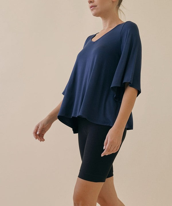 Studio Ko Super Soft Organic Bamboo Flare Sleeve Top