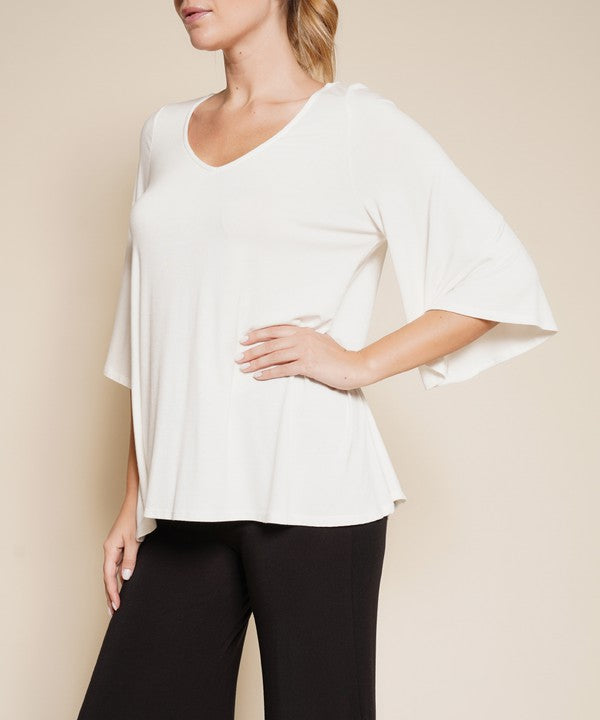 Studio Ko Super Soft Organic Bamboo Flare Sleeve Top