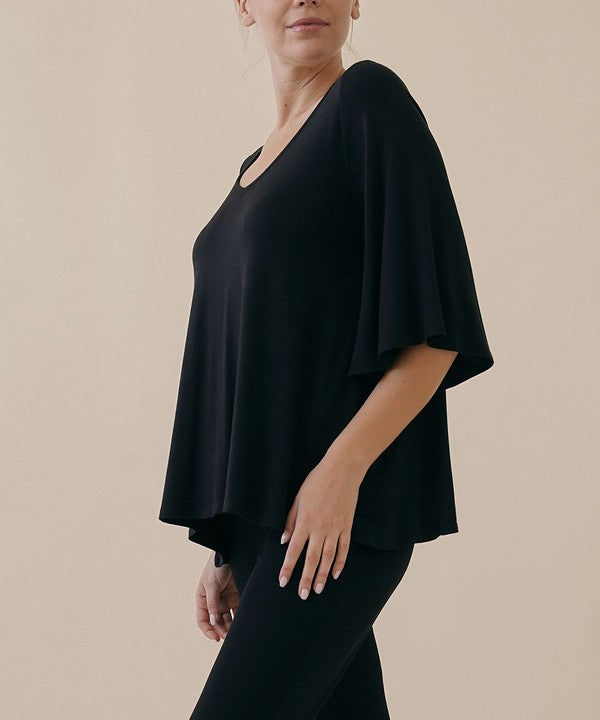 Studio Ko Super Soft Organic Bamboo Flare Sleeve Top