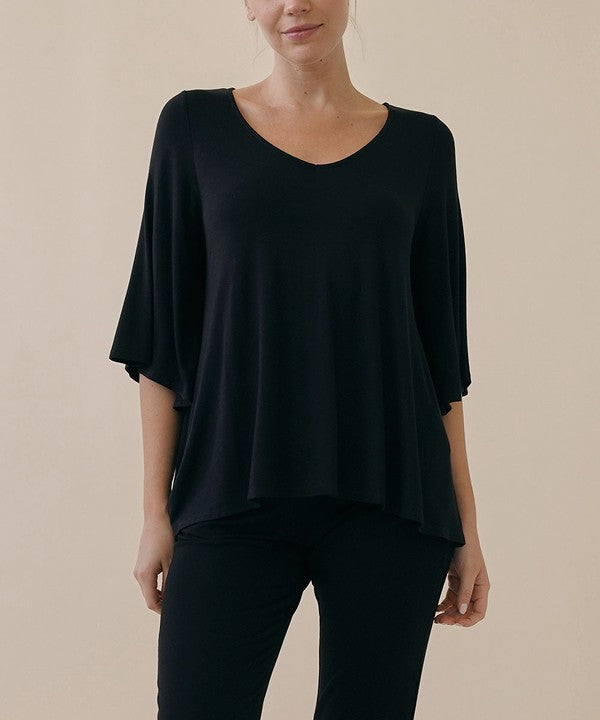 Studio Ko Super Soft Organic Bamboo Flare Sleeve Top