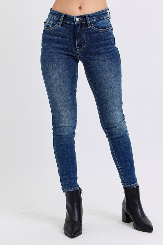 Judy Blue Mid Rise Thermal Skinny Denim Jeans #82639