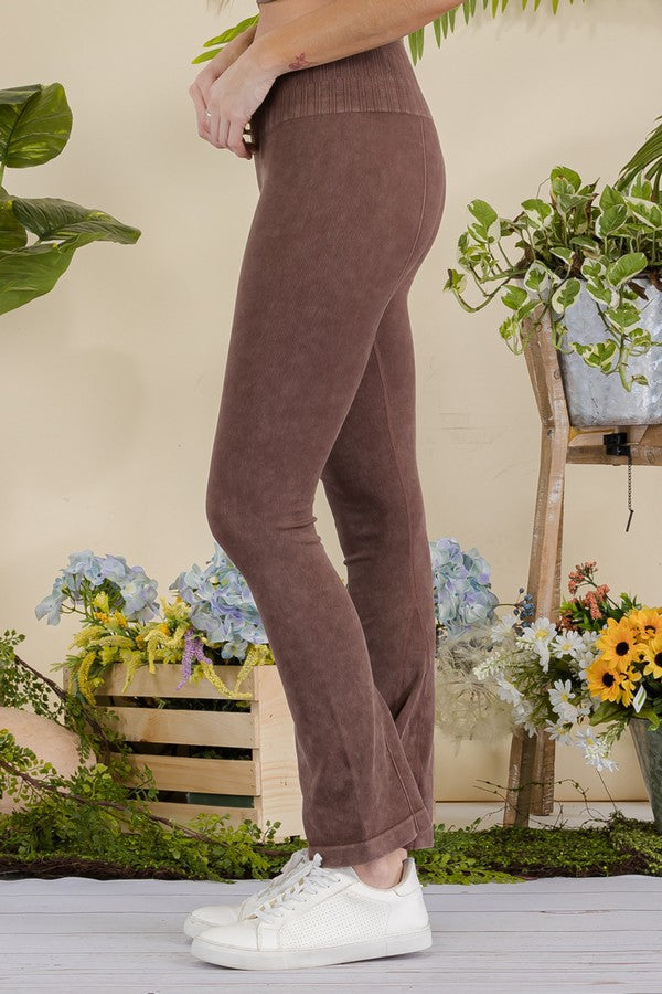 Women's Stone Washed Ribbed Matching Activewear Set
