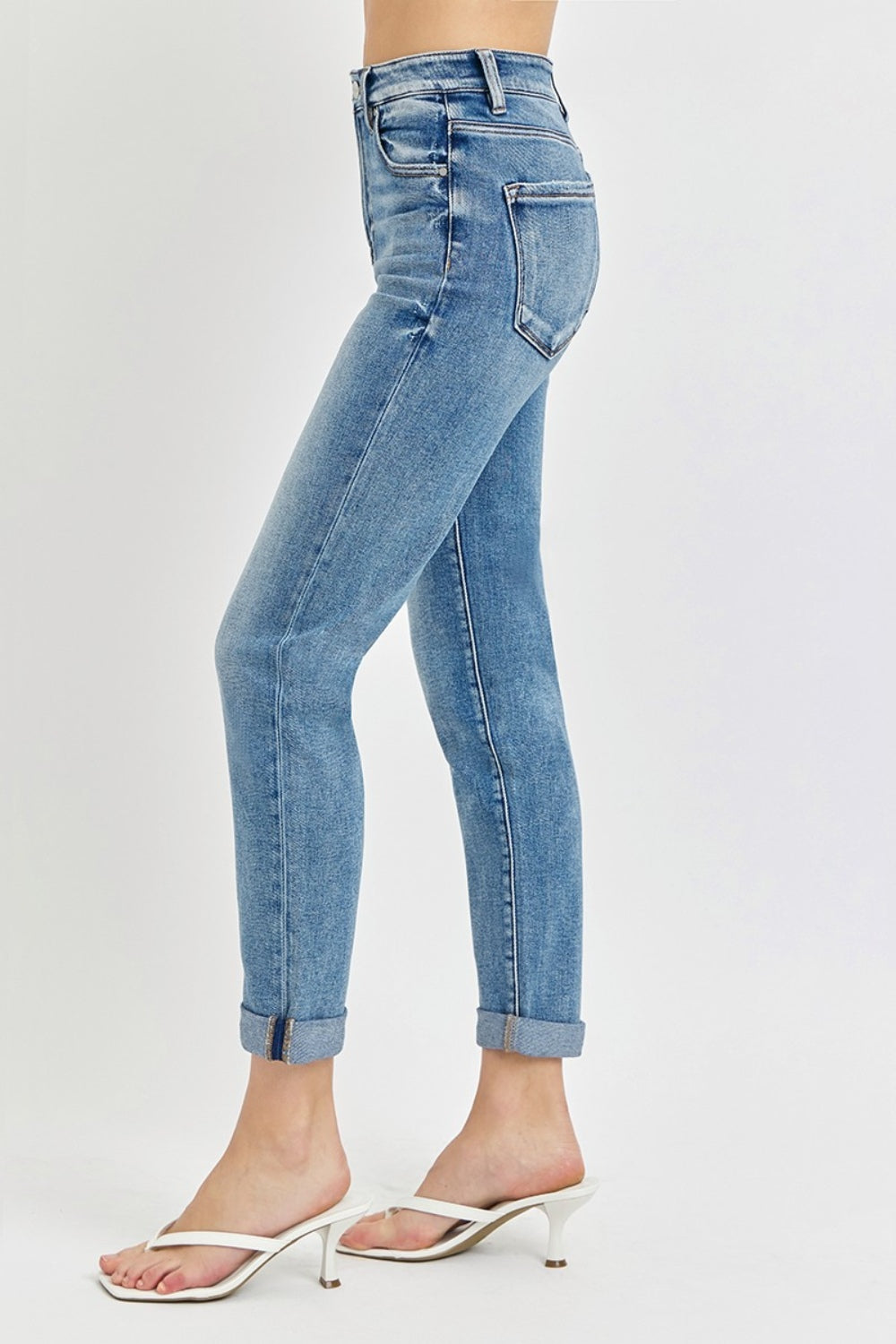 Risen High Rise Ankle Skinny Roll Up Jeans RDP5772