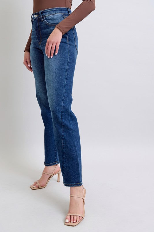Judy Blue Mid Rise Side Seam Detail Straight Denim Jeans 82629