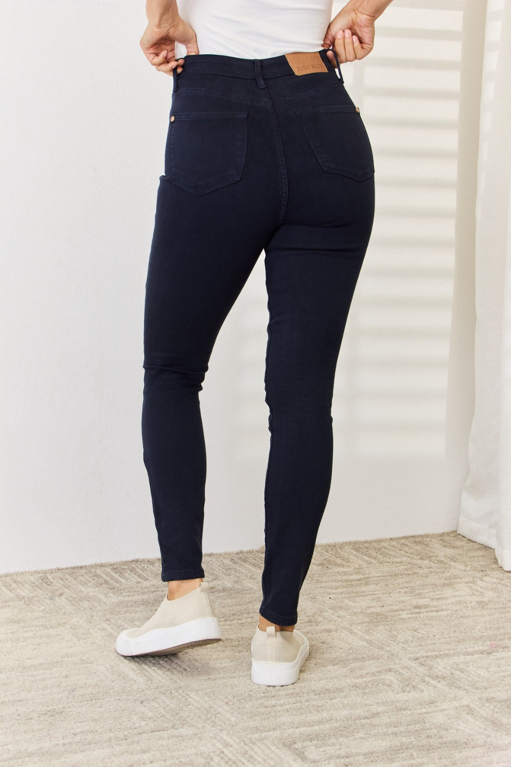 Judy Blue Navy Garment Dyed Tummy Control Skinny Jeans 88791
