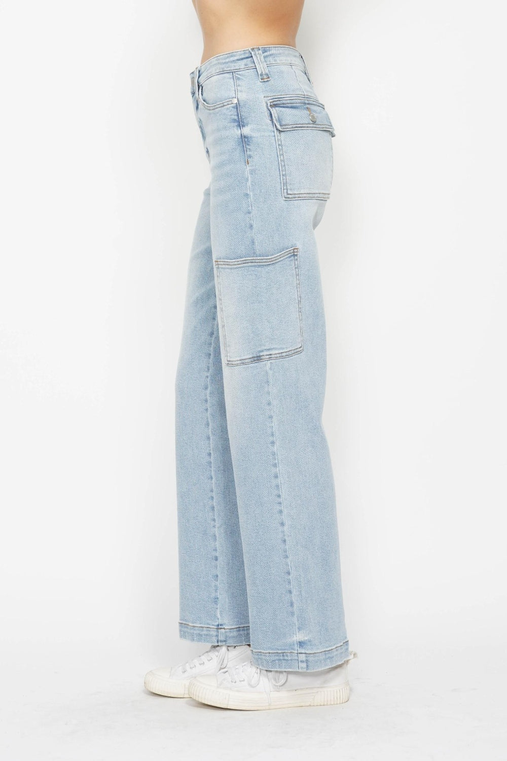 Judy Blue High Waist Cargo Wide Leg Jeans 88924