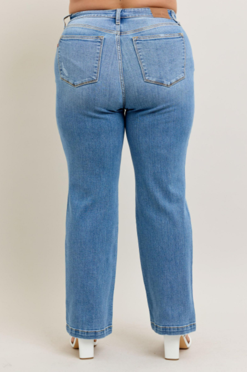 Judy Blue High Waist Trouser Straight Leg Jeans 82488