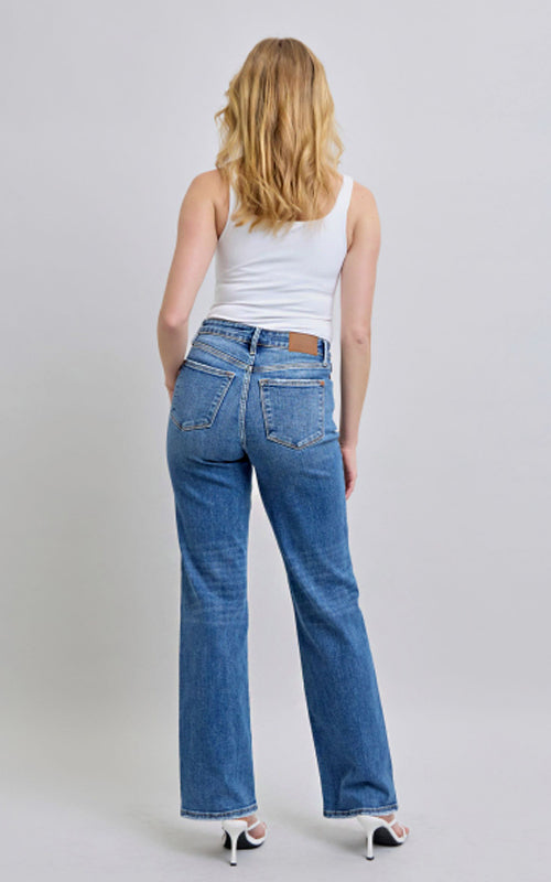 Judy Blue High Waist V-Front Vintage Wash Straight Jeans 82623
