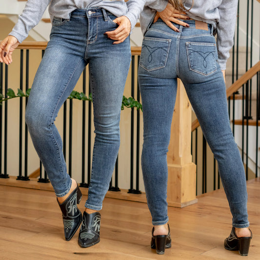 Judy Blue Mid Rise Thermal Skinny Denim Jeans #82639
