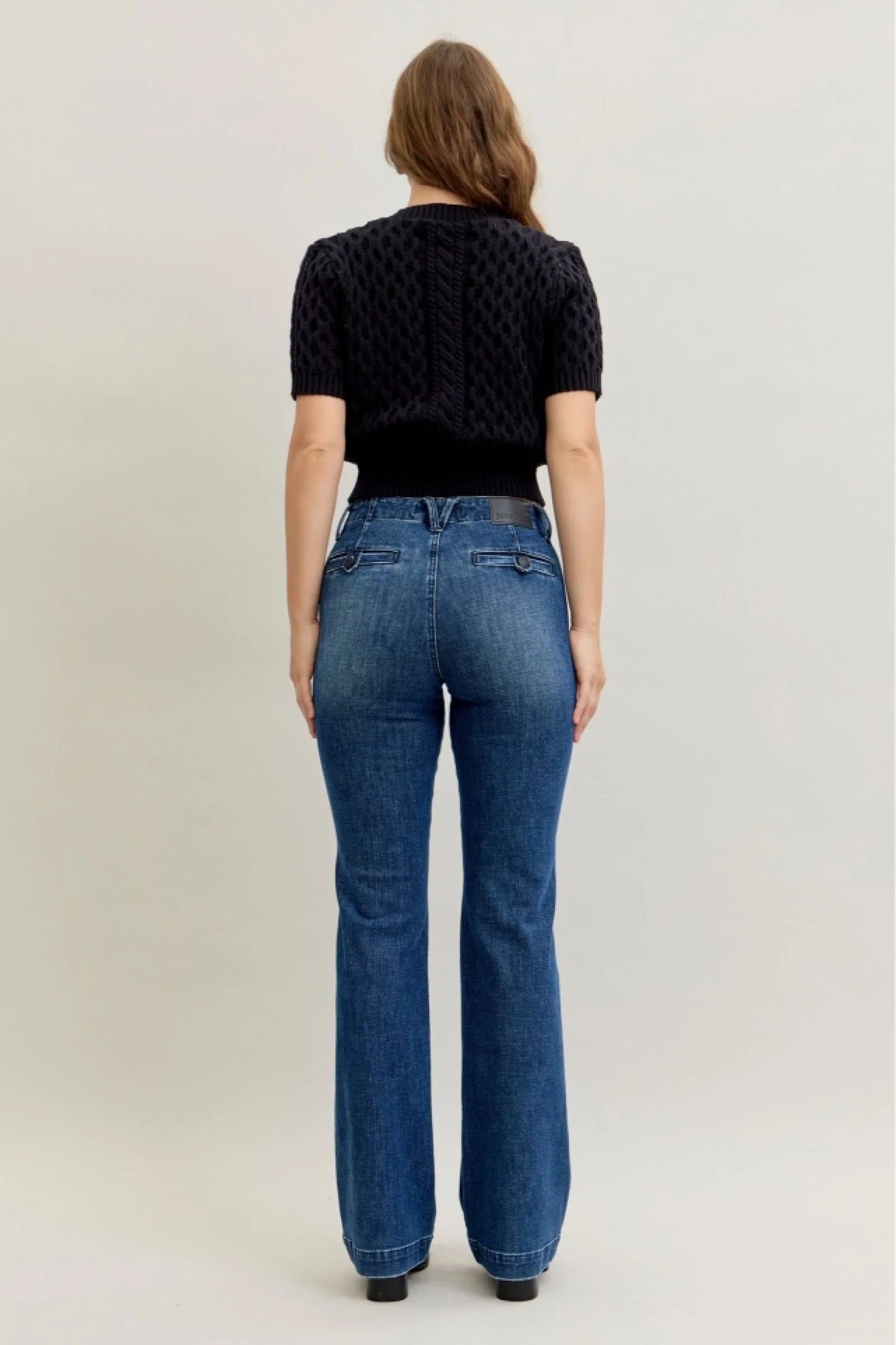 Judy Blue MR Tummy Control Trouser Welt Pockets Bootcut Denim Jeans 881052