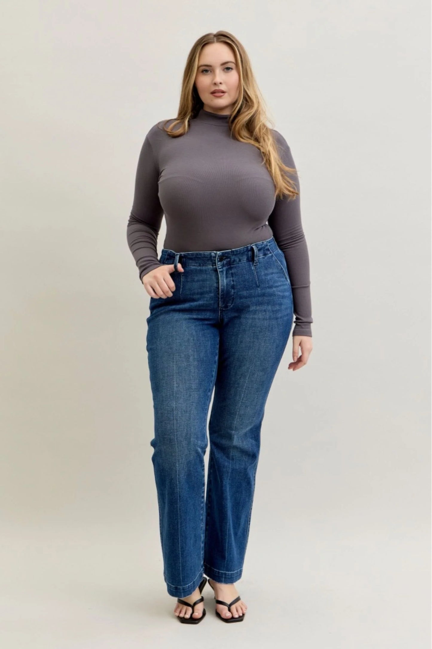 Judy Blue MR Tummy Control Trouser Welt Pockets Bootcut Denim Jeans 881052