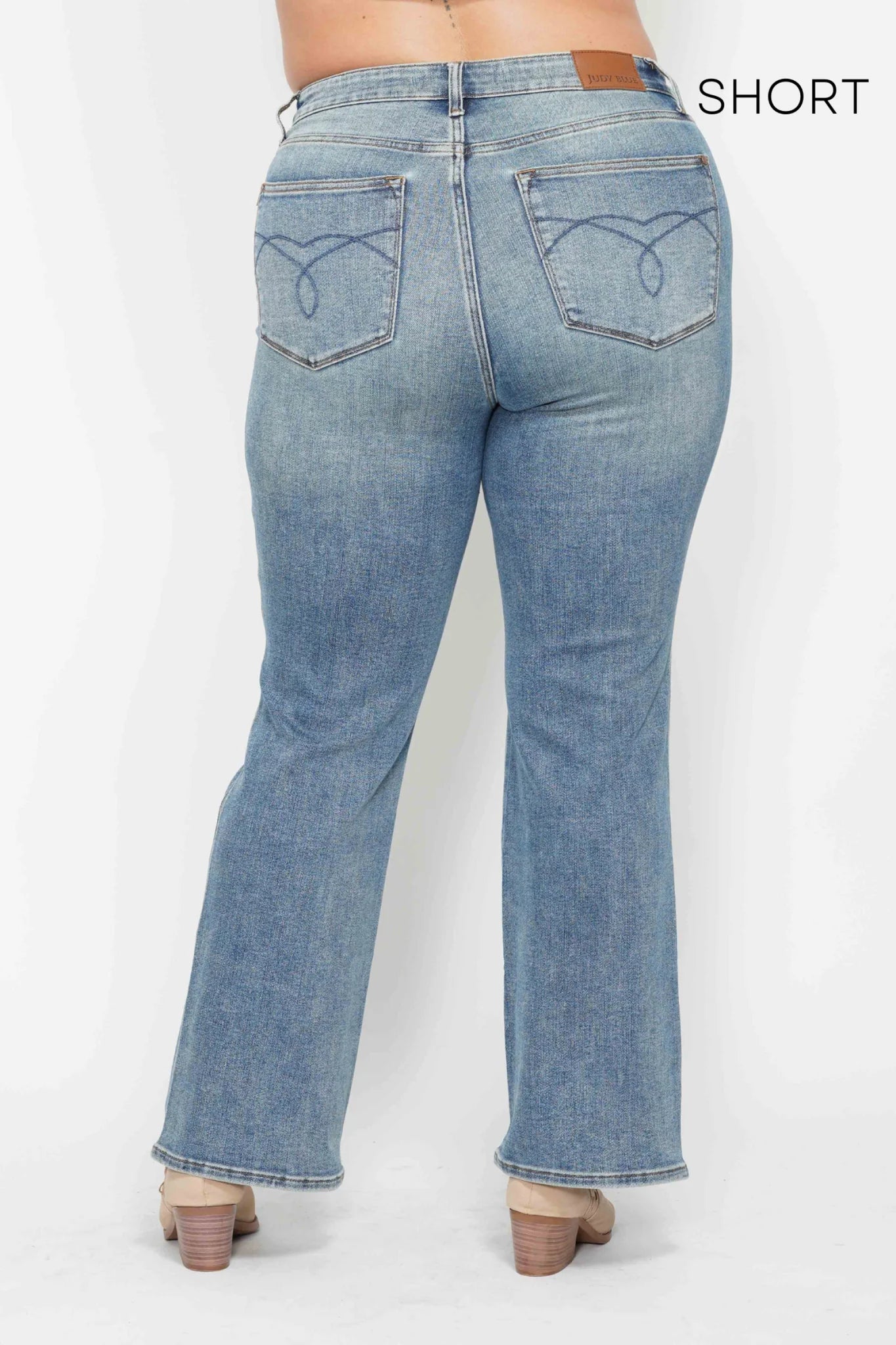 Judy Blue HW Tummy Control Back Pkt Embroidered Bootcut Jeans 88783