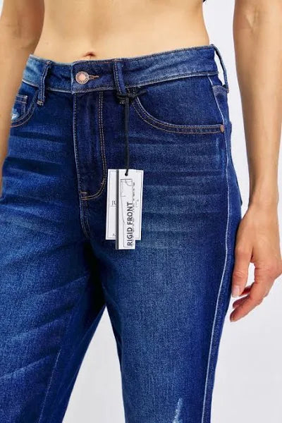 Judy Blue High Waisted Rigid Magic Heavy Destroy Straight Leg Jeans 88819