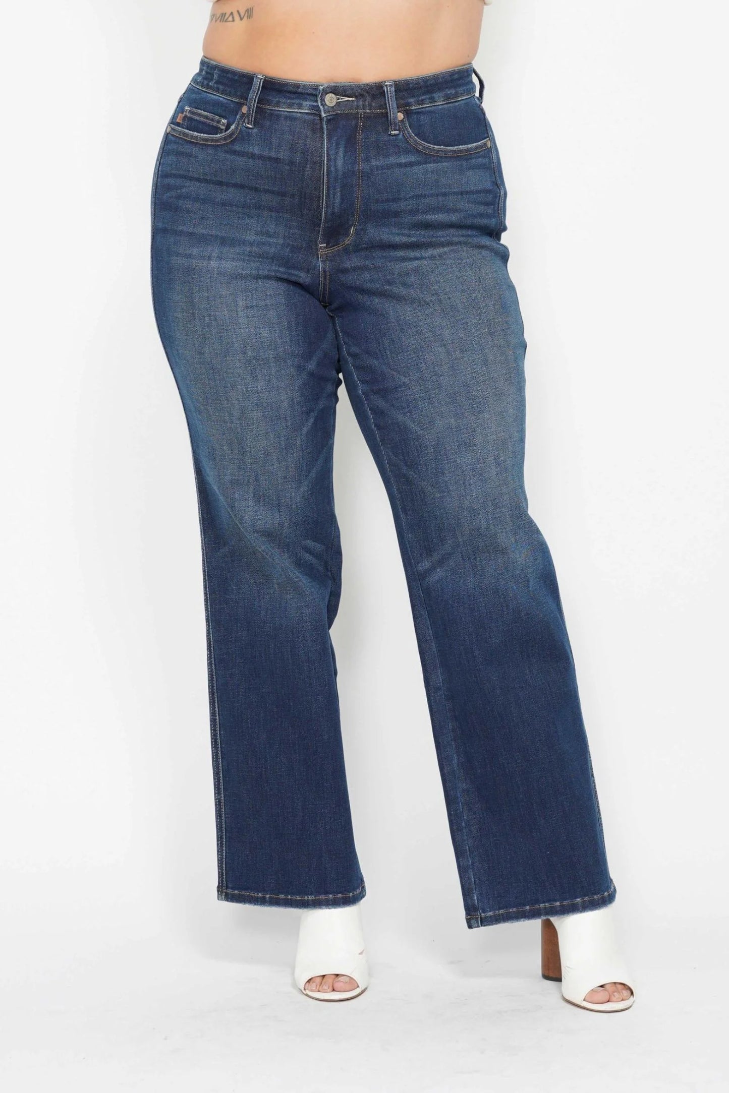 Judy Blue High Waist Tummy Control Classic Straight Leg Denim Jeans 88869