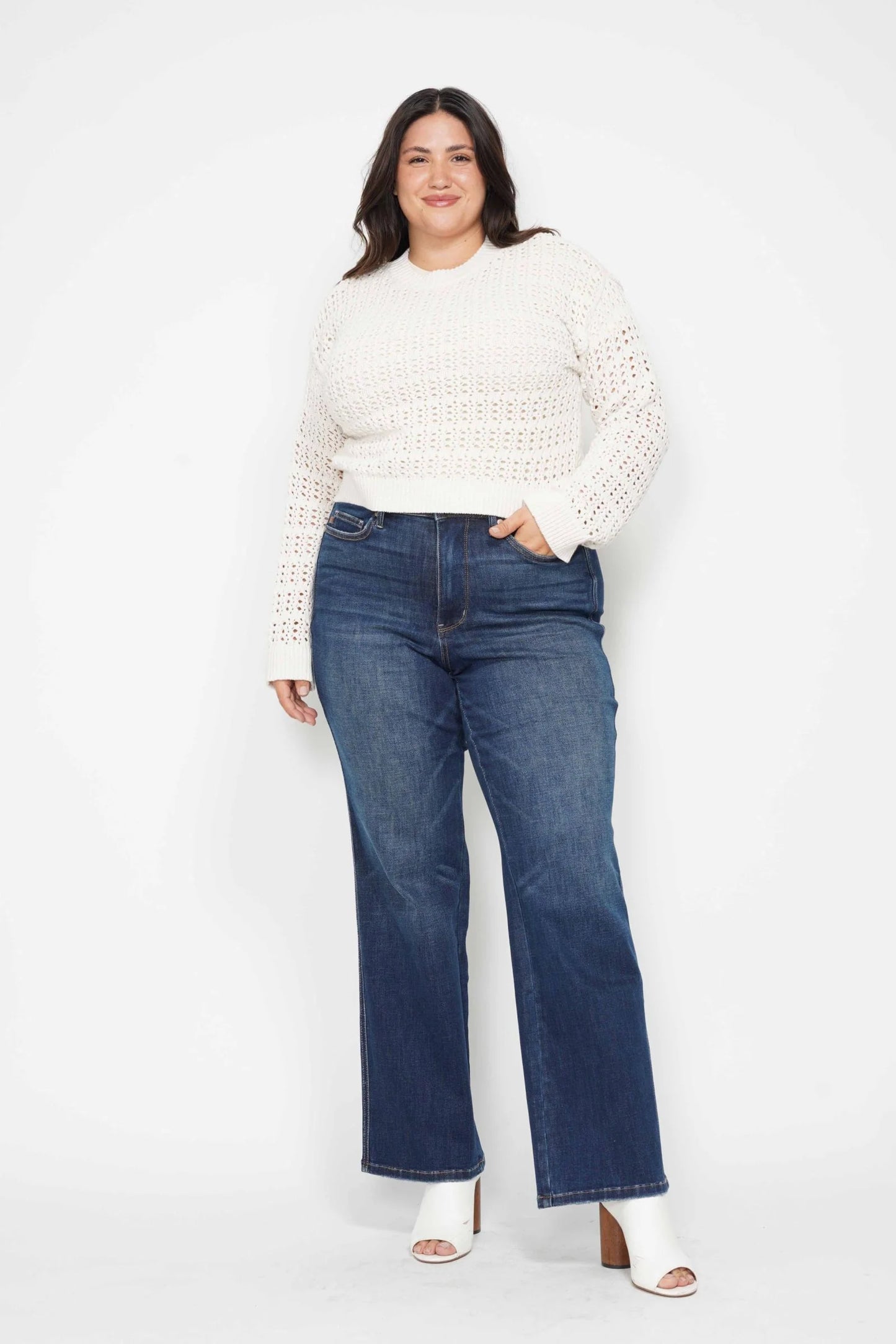 Judy Blue High Waist Tummy Control Classic Straight Leg Denim Jeans 88869