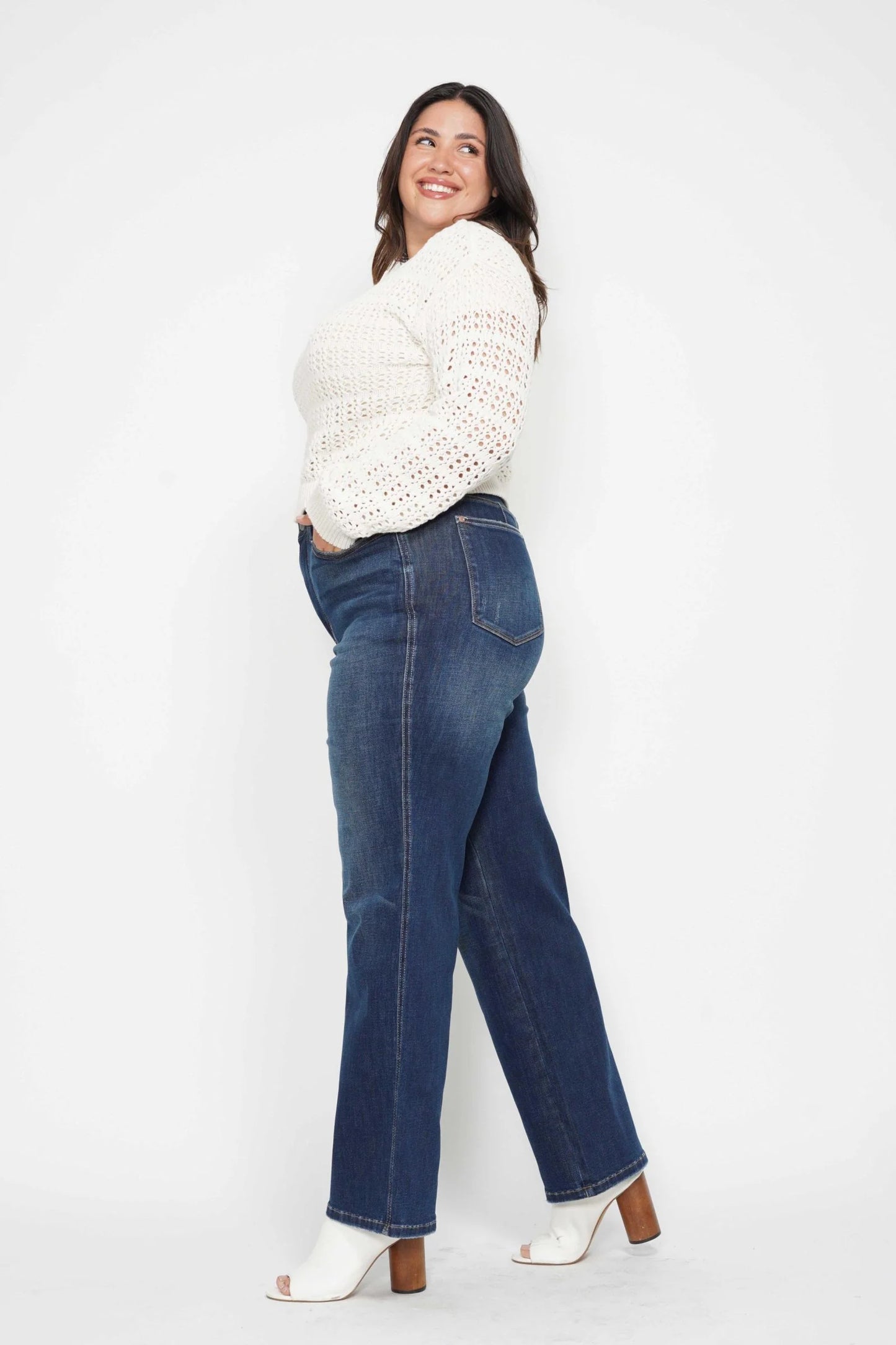 Judy Blue High Waist Tummy Control Classic Straight Leg Denim Jeans 88869