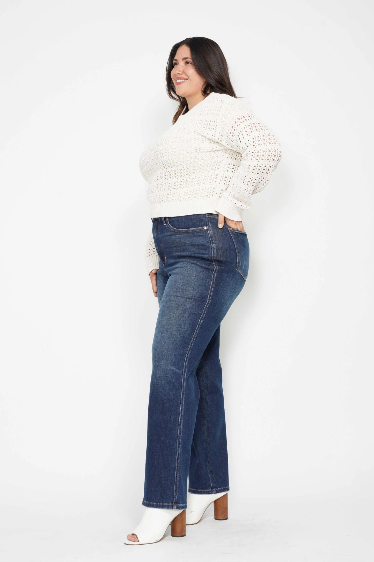 Judy Blue High Waist Tummy Control Classic Straight Leg Denim Jeans 88869