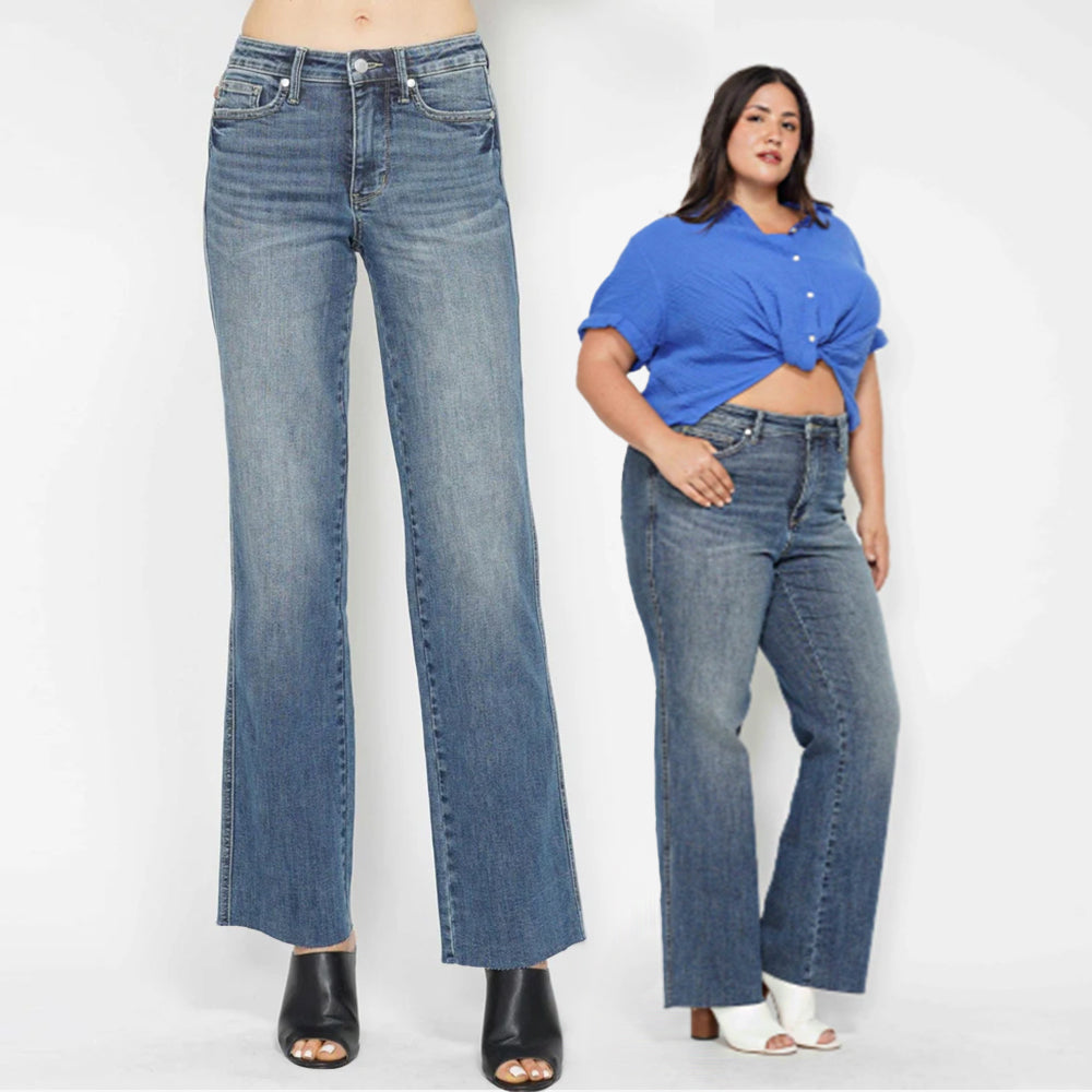 Judy Blue Mid Rise Tummy Control Straight Leg Jeans 88870