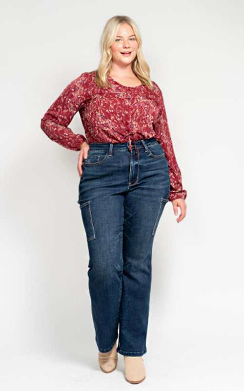 Judy Blue High Waist Cargo Bootcut Jeans 88872
