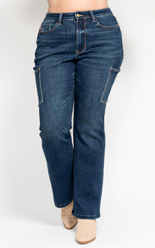 Judy Blue High Waist Cargo Bootcut Jeans 88872