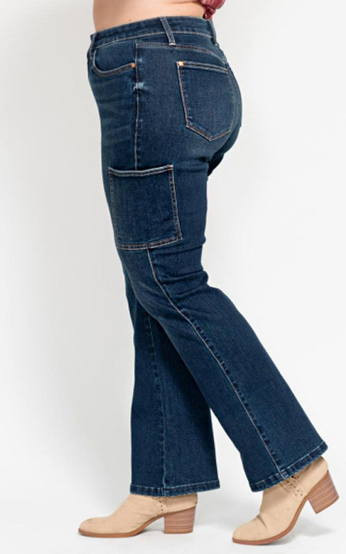 Judy Blue High Waist Cargo Bootcut Jeans 88872