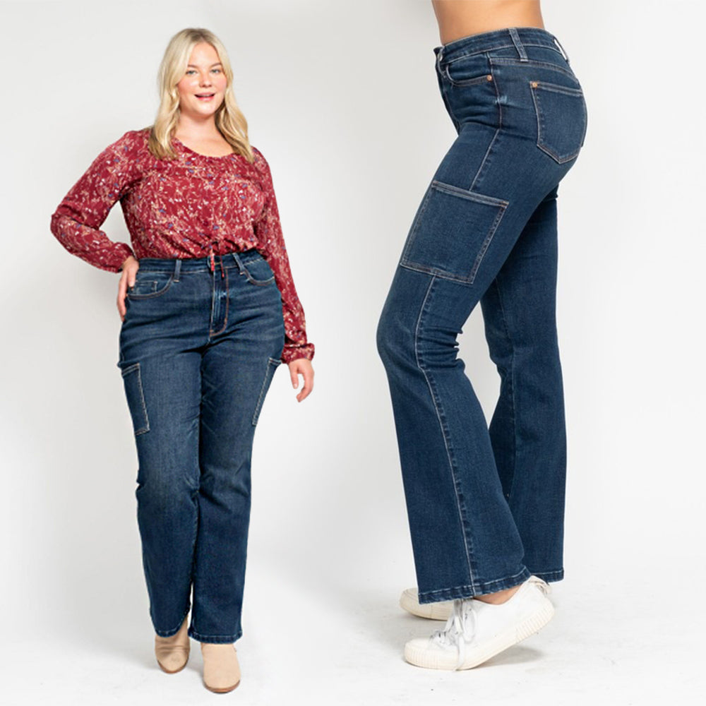 Judy Blue High Waist Cargo Bootcut Jeans 88872