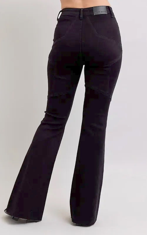 Judy Blue High Waist Star Seam Detail Flare Jeans 88958