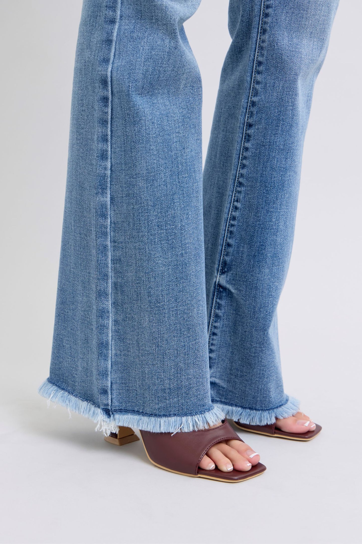 Judy Blue High Waist Bootcut with Fray Hem Denim Jeans 82486