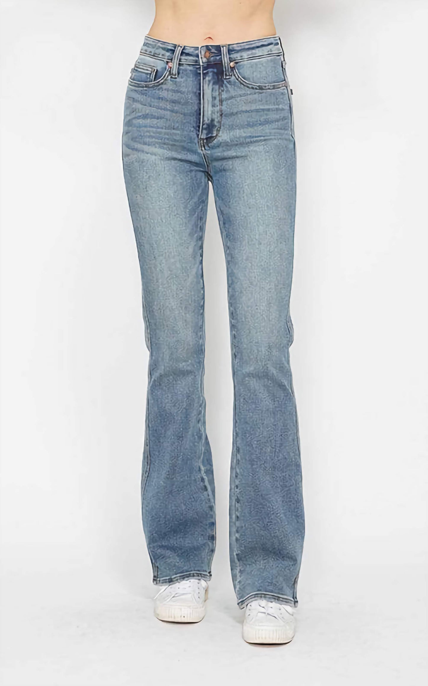 Judy Blue HW Tummy Control Back Pkt Embroidered Bootcut Jeans 88783