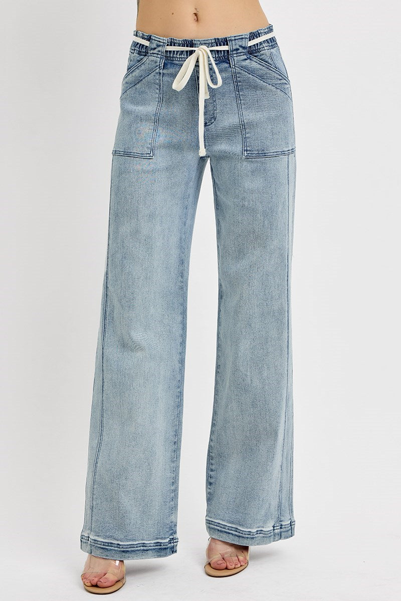RISEN High Rise Straight Leg Pull On Jeans #RDP5745CH
