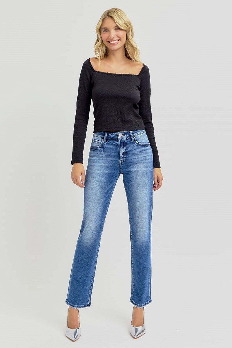 RISEN Mid Rise Ankle Tapered Jeans RDP5858