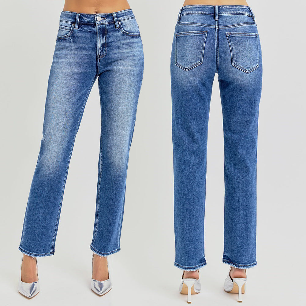 RISEN Mid Rise Ankle Tapered Jeans RDP5858