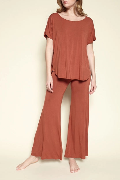 Studio Ko Organic Bamboo Lounge Set Casual Dolman Sleeve Top & Pants