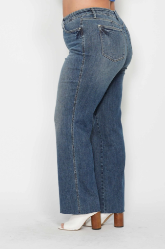 Judy Blue Mid Rise Tummy Control Straight Leg Jeans 88870