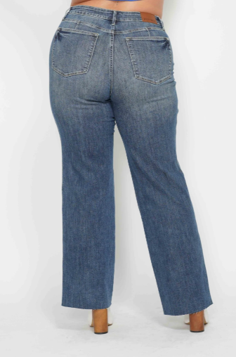 Judy Blue Mid Rise Tummy Control Straight Leg Jeans 88870