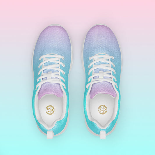 Women’s Pink Blue Ombre Print Athletic Shoes