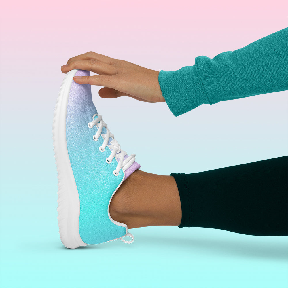 Women’s Pink Blue Ombre Print Athletic Shoes