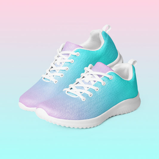 Women’s Pink Blue Ombre Print Athletic Shoes