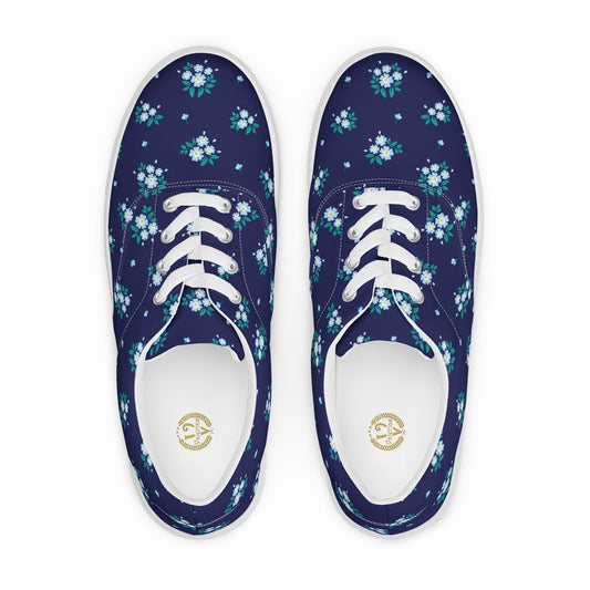 Women’s Floral Print Lace Up Canvas Sneakers
