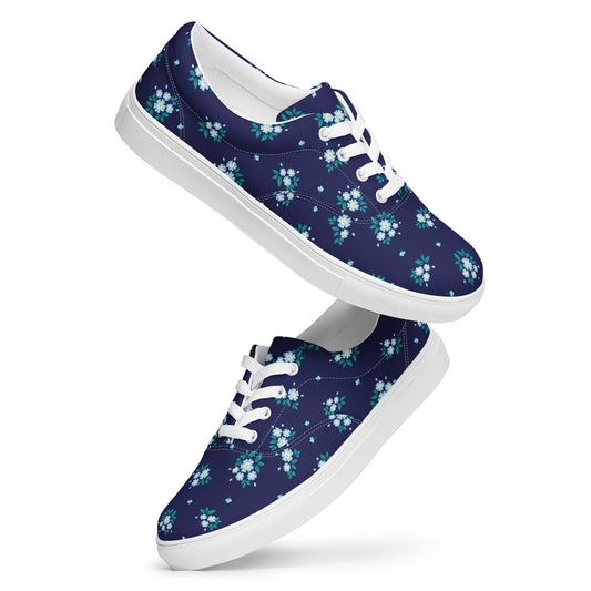 Women’s Floral Print Lace Up Canvas Sneakers