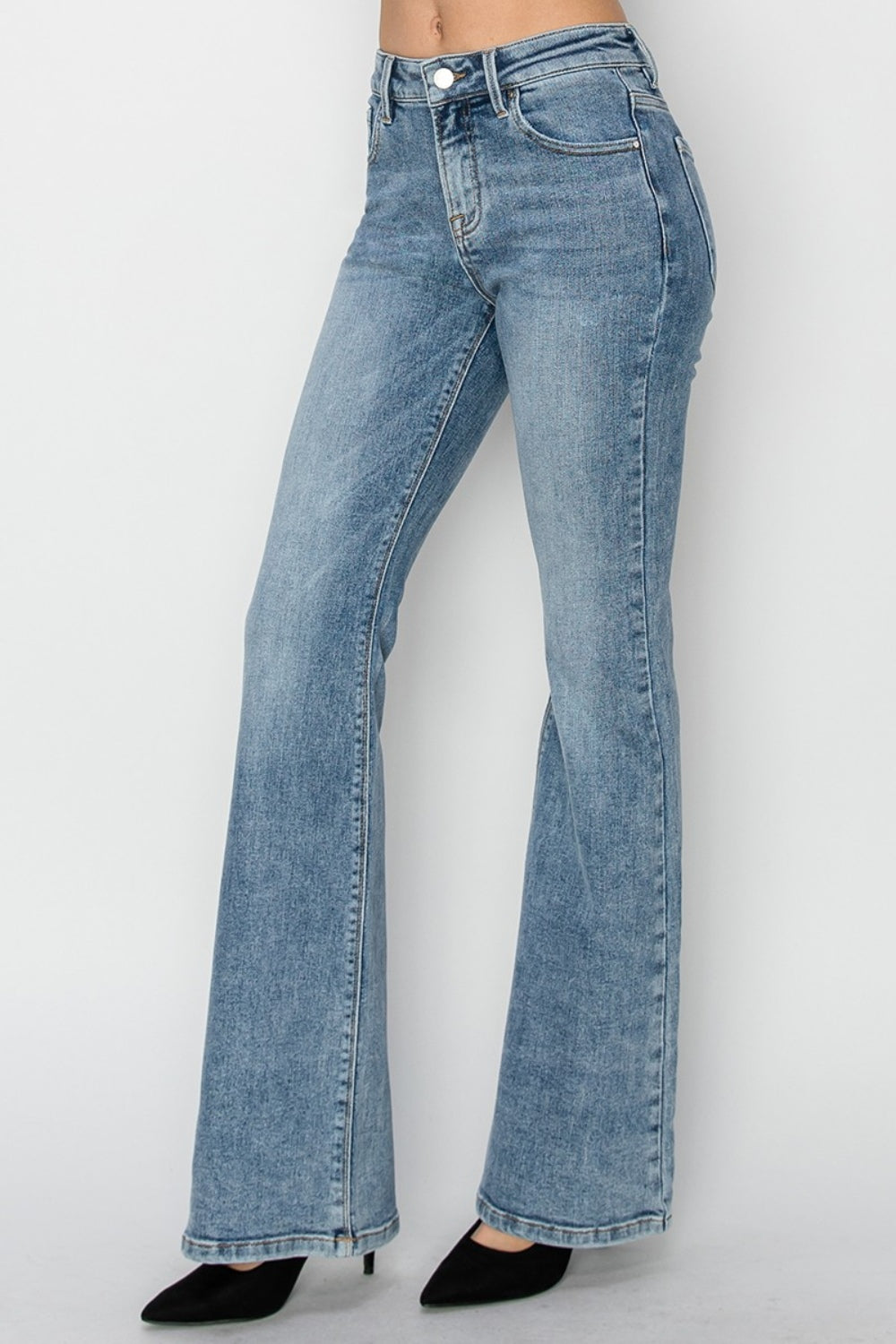 RISEN Mid Rise Basic Flare Jeans