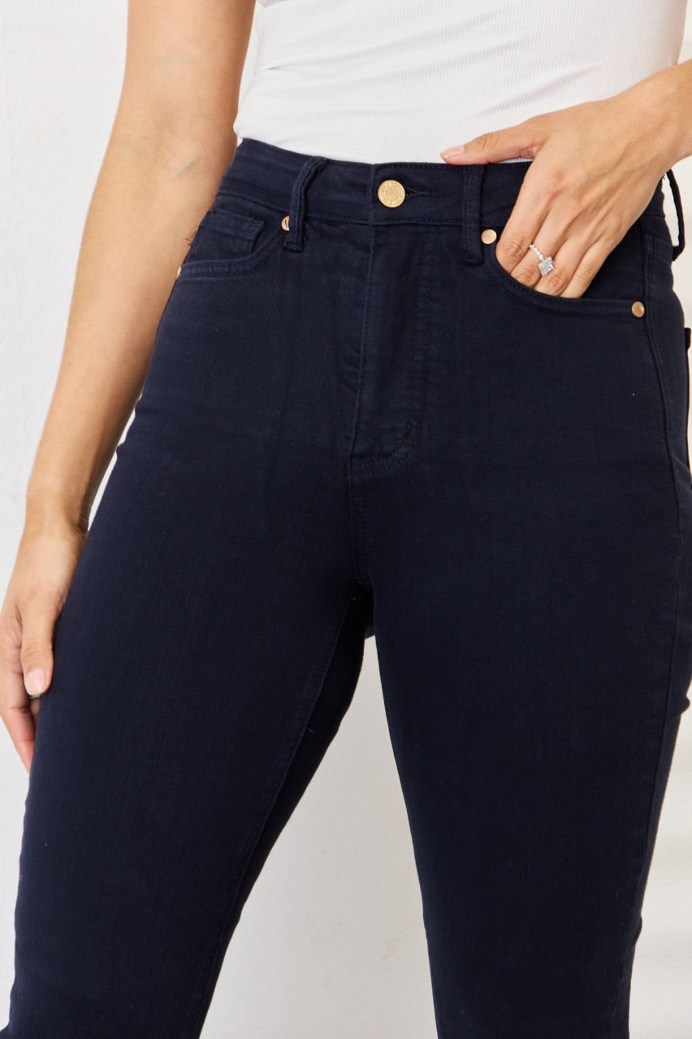 Judy Blue Navy Garment Dyed Tummy Control Skinny Jeans 88791