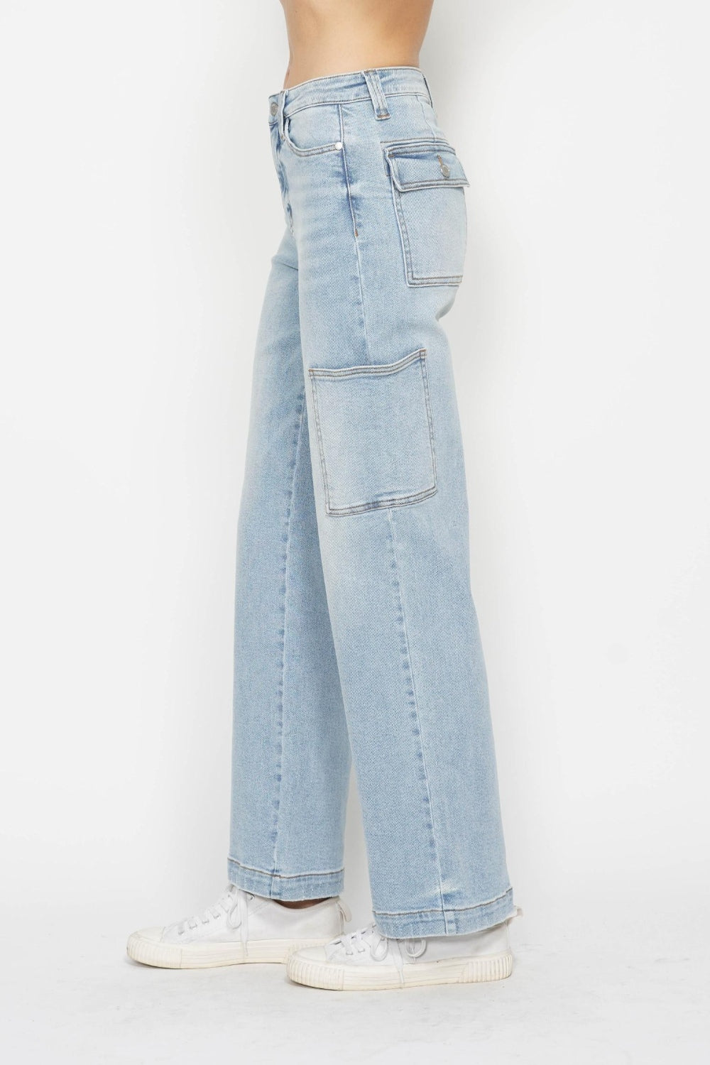 Judy Blue High Waist Cargo Wide Leg Jeans 88924