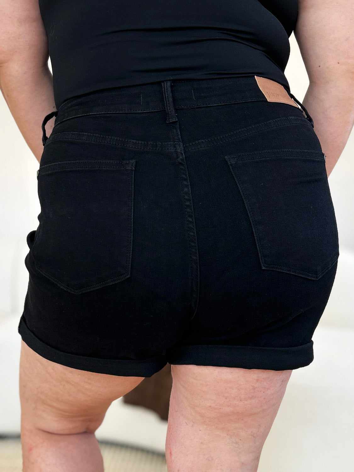 Judy Blue High Waist Tummy Control Cuffed Denim Shorts 150237