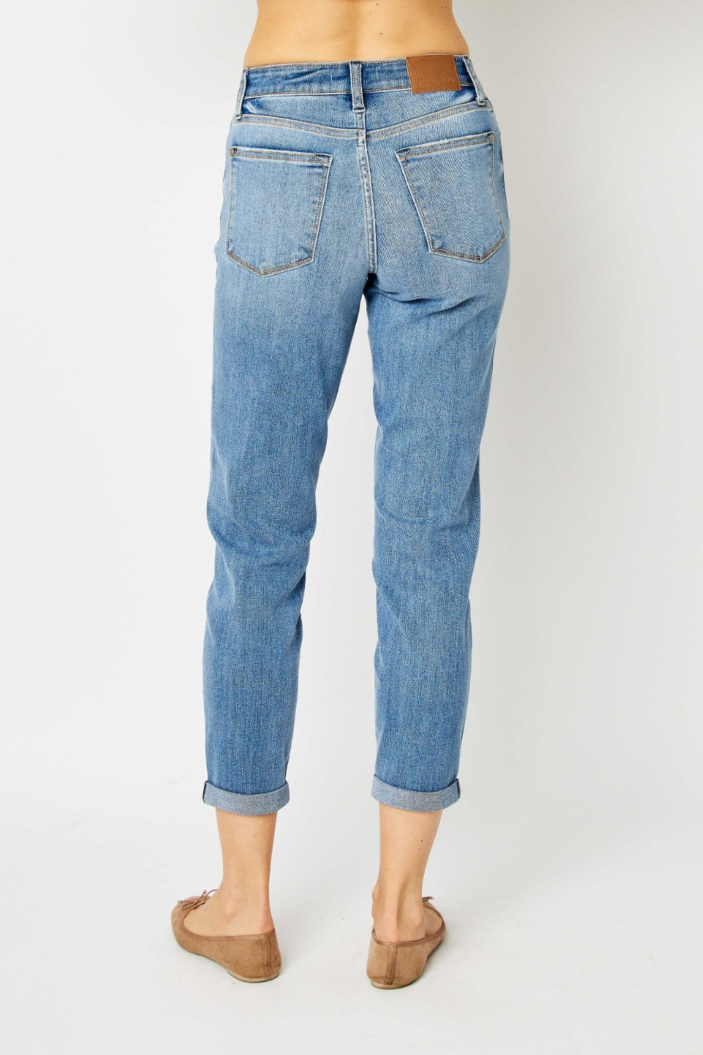 Judy Blue Mid Rise Cuffed Slim Denim Jeans #82441