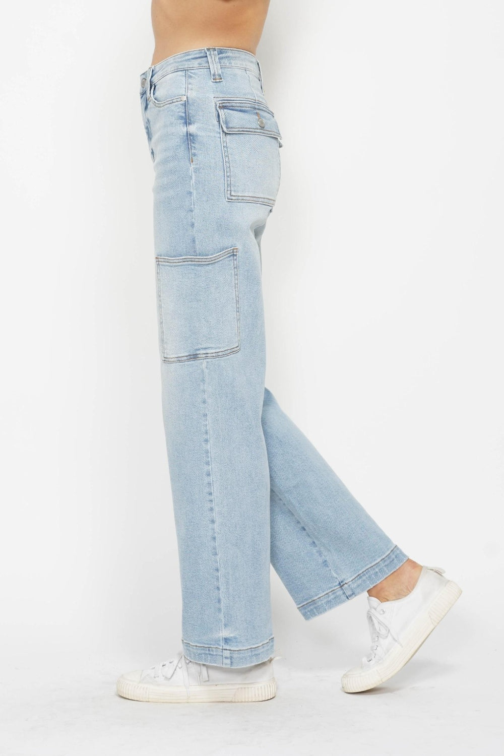 Judy Blue High Waist Cargo Wide Leg Jeans 88924
